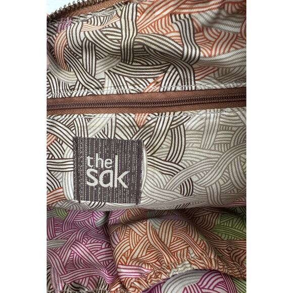 The Sak Kendra Purse Brown Two Tone Leather Medium Shoulder Hobo Bag Some Wear - Picture 6 of 11